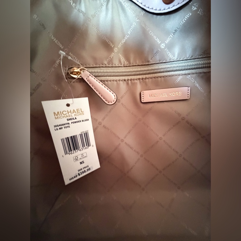 Michael Kors Sheila LG Tote Shoulder Bag + Wallet Pink - Picture 8 of 15